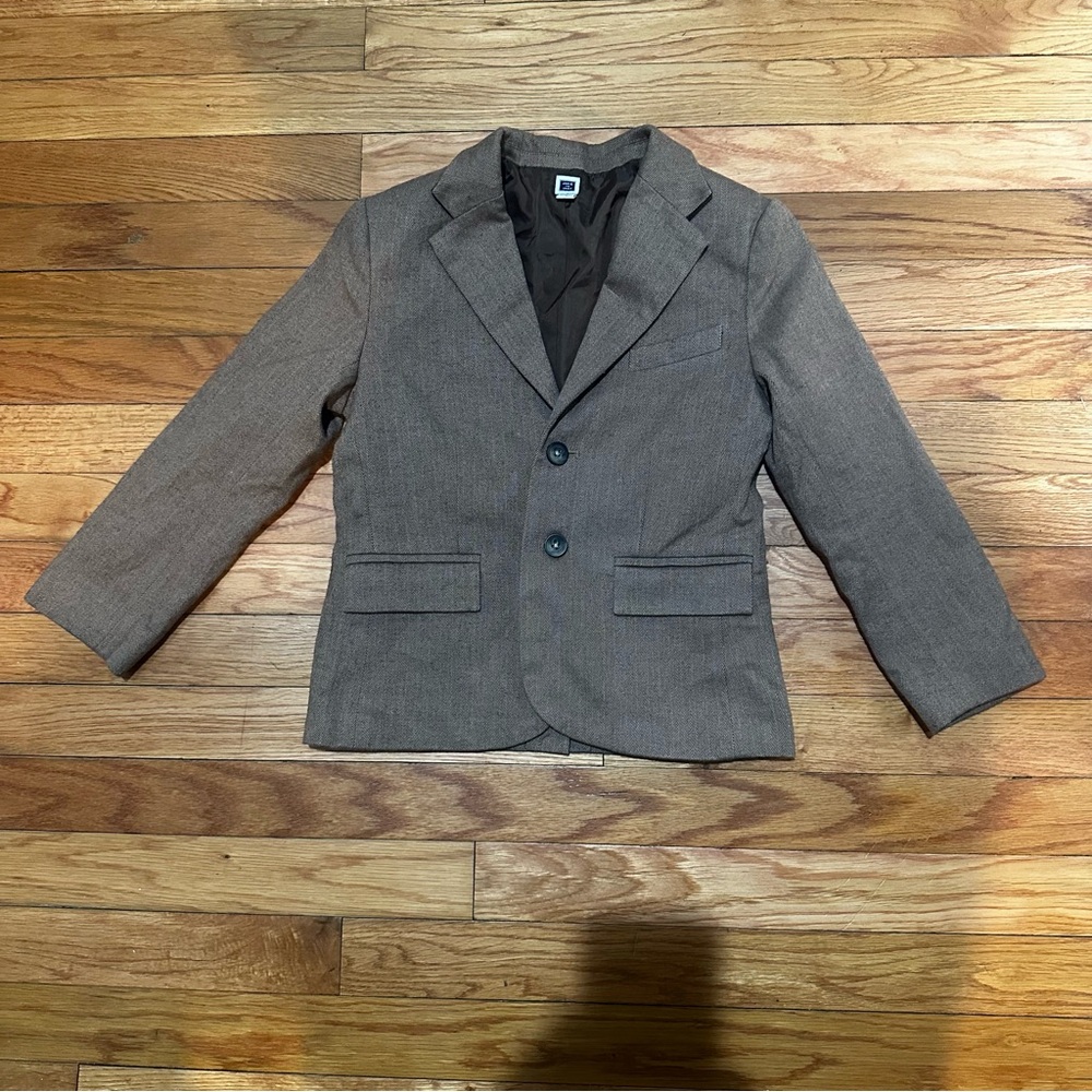 Janie And Jack Boys‎ Brown Herringbone Lined Blazer 6